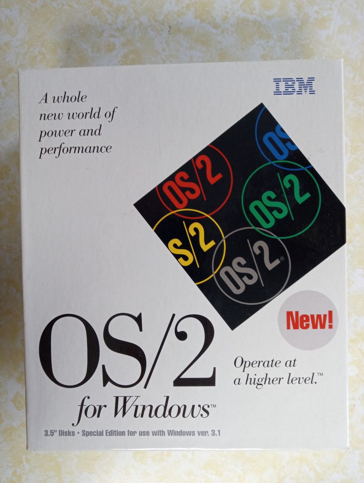 Rare New Open Box IBM OS/2 version 2.1 for Windows Version 3.1 OS on 3.5″ Floppy