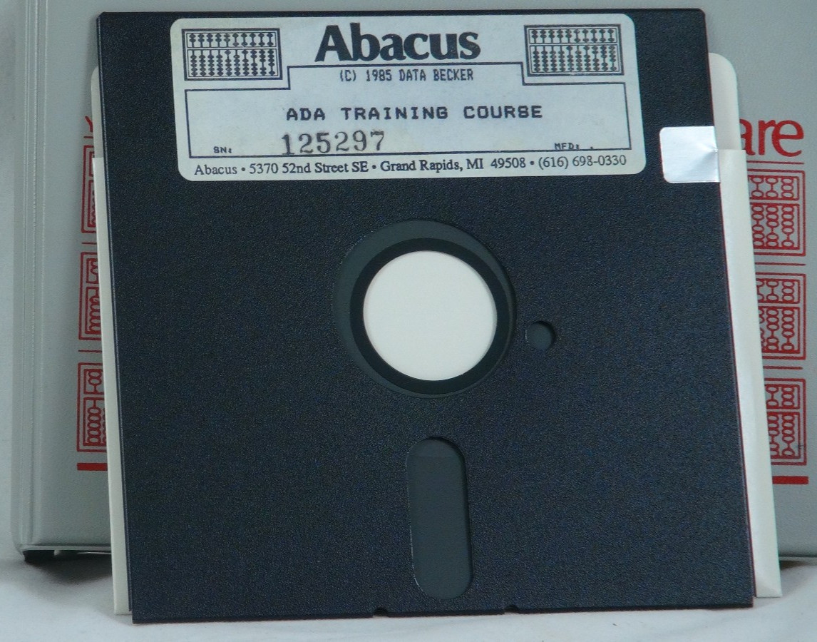 Working ADA Training Course For The C64 By Abacus Software w/manual & Slipcase