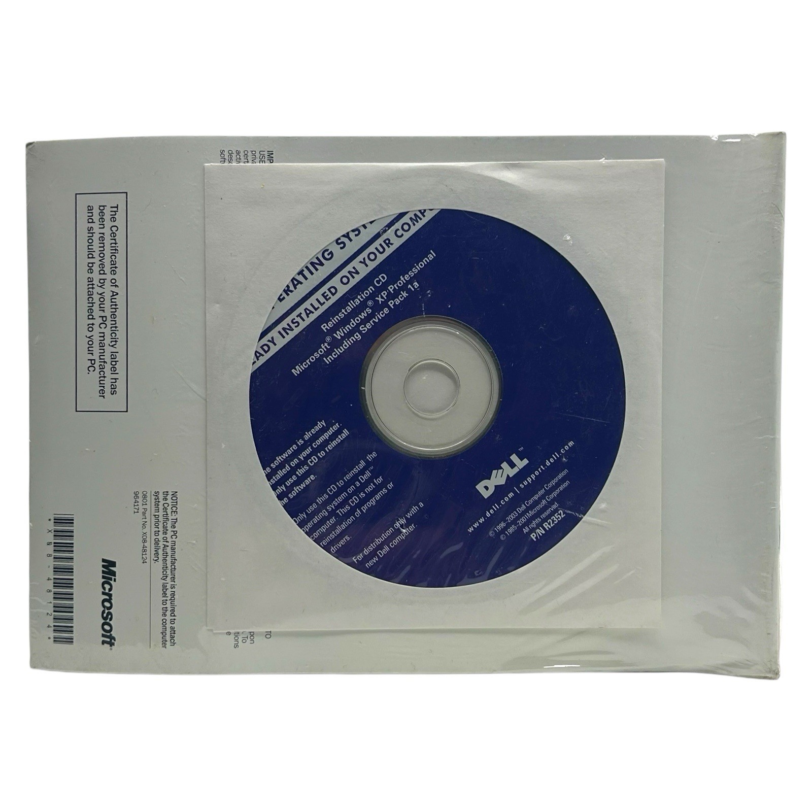 Microsoft Windows XP Professional SP 1a Dell Reinstallation CD 2002 New Sealed