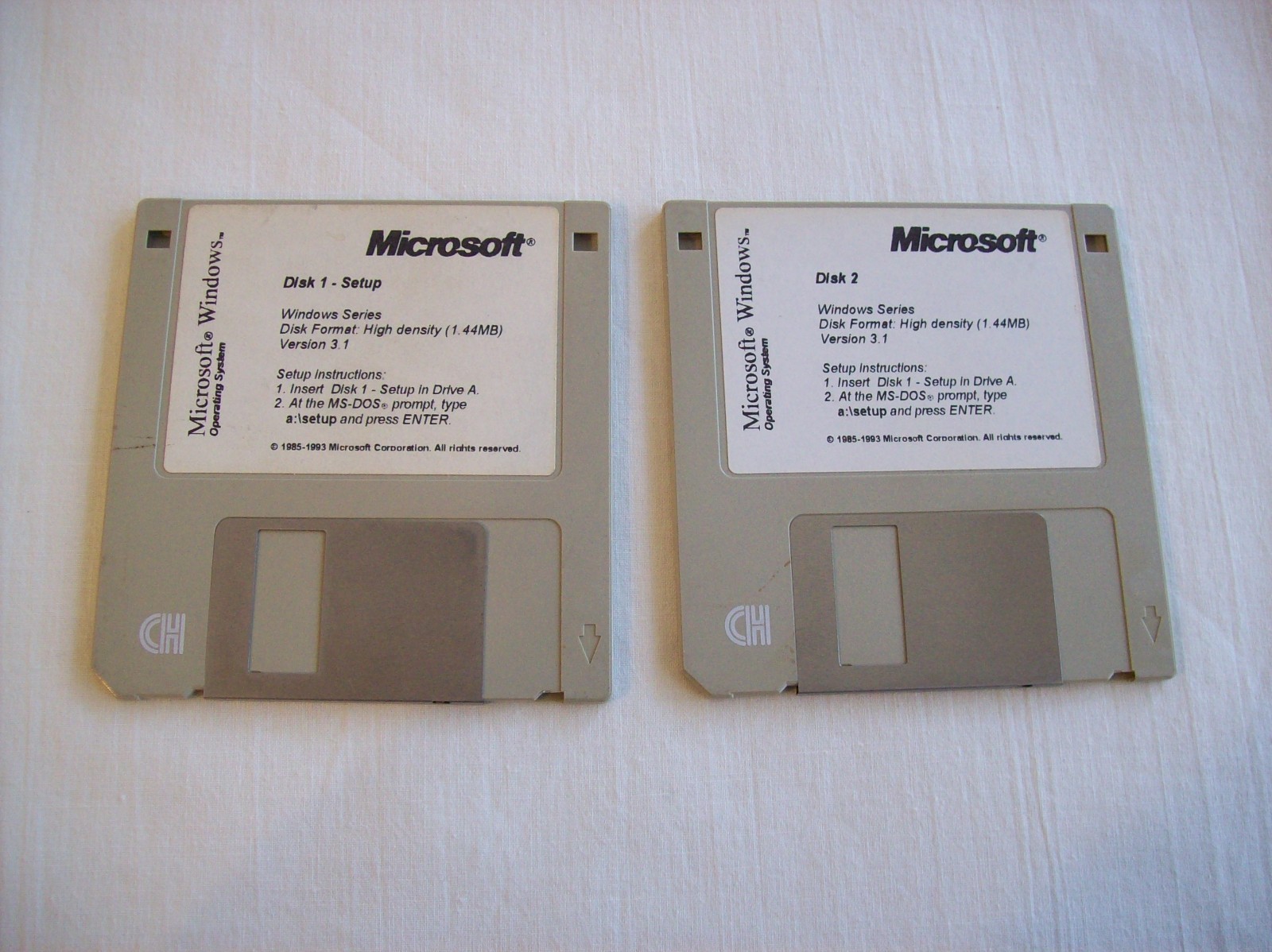 Microsoft Windows Version 3.1 Operating System Six 3.5″ Floppy Disks 1993 VTG