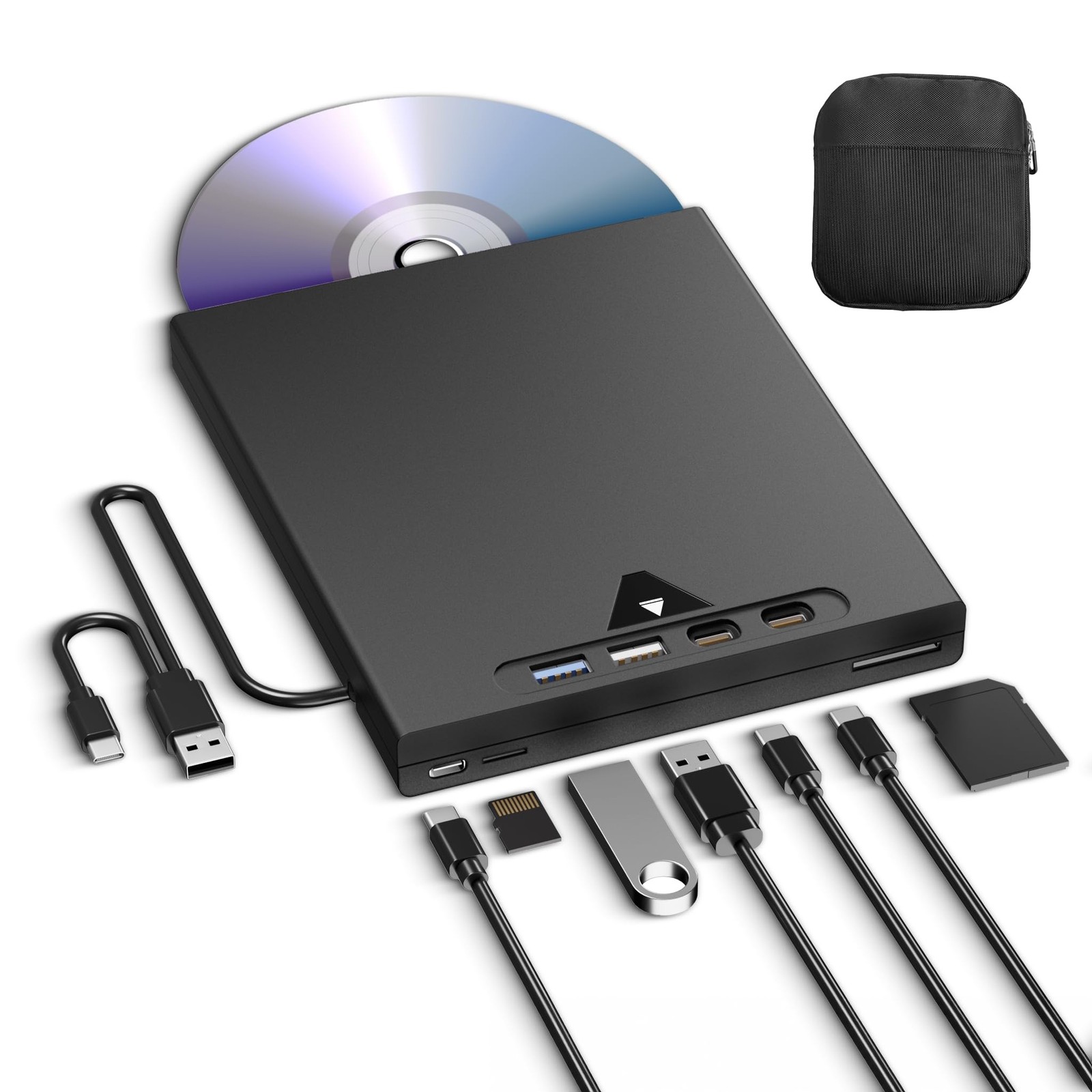 External Blu Ray Drive for Laptop, 7 in 1 Support 100G Disc Read/Write Bluray…