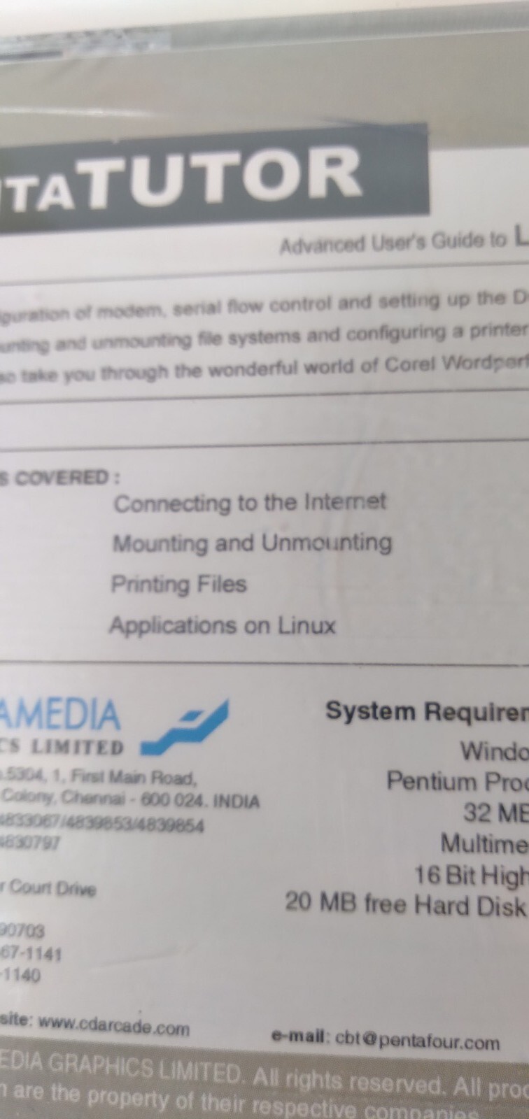 Linux Pentatutor Computer Tutorial CBT Advanced Linux Applications Vintage 2000
