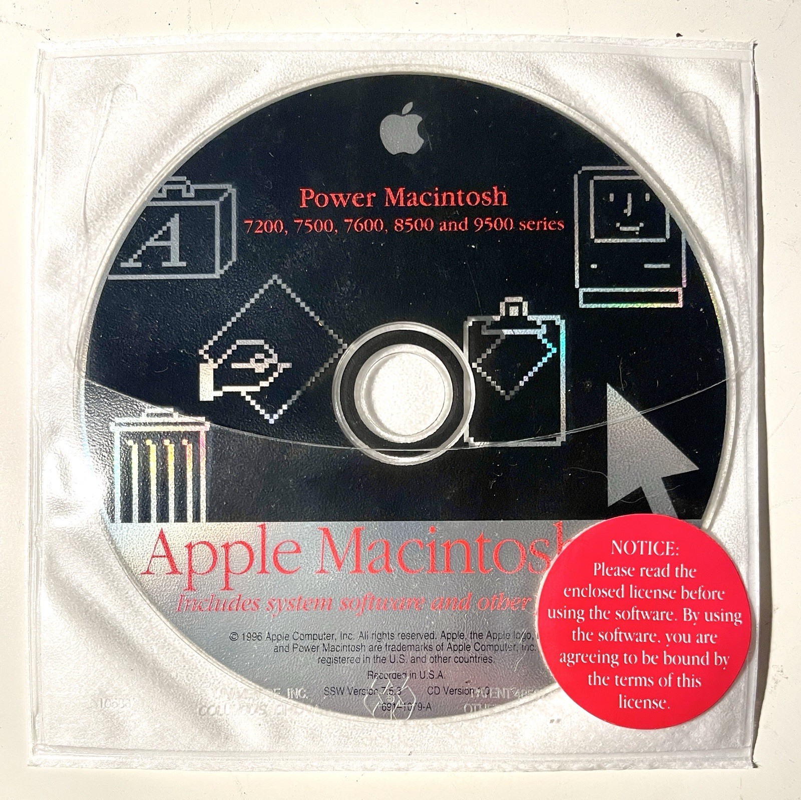 Vintage Apple Power Mac 7200 7500 7600 8500 9500 Series System Software CD