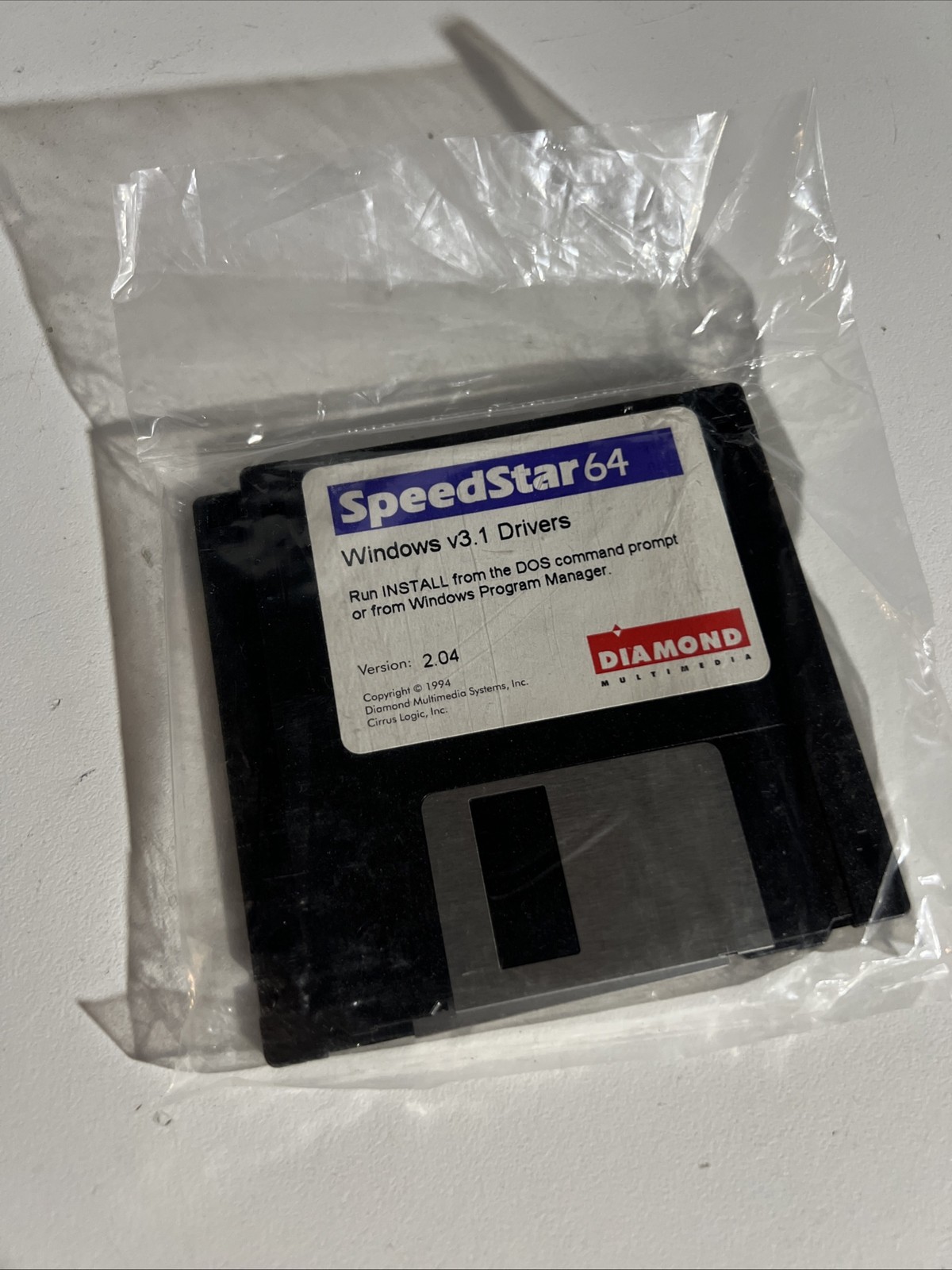speedstar64 floppy disc windows v3.1 drivers & utilities/dos/nt drivers diamond