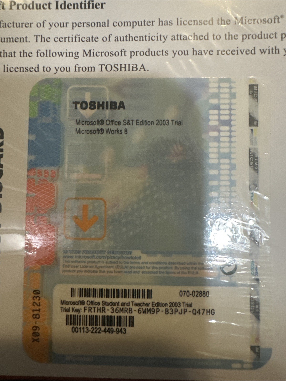 Toshiba Recovery DVD Kit + Windows XP Home Edition COA (OEM) M40/M45 •New/Sealed