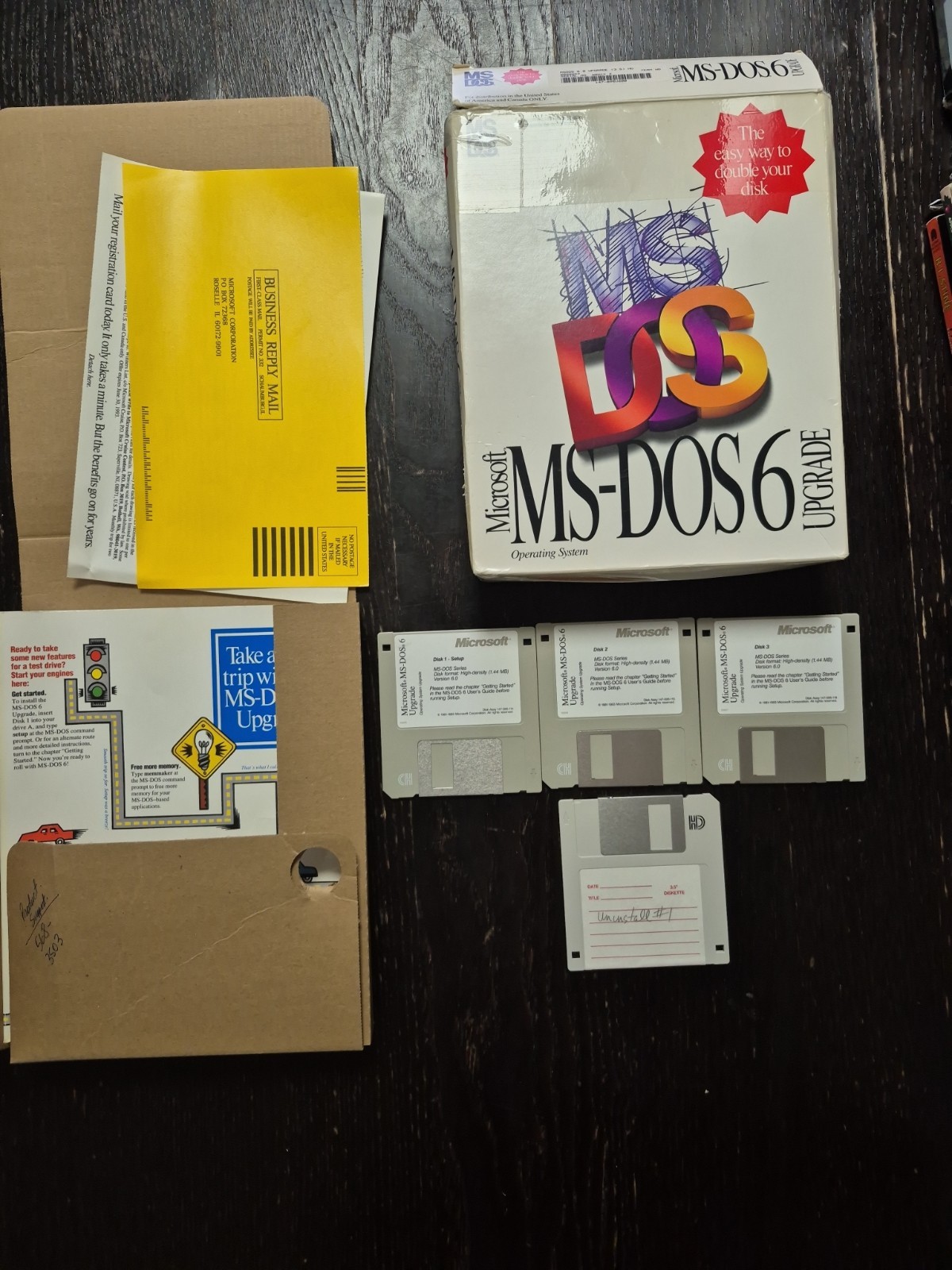 Vintage Microsoft MS DOS 6 Upgrade 3.5″ Disks Operating System