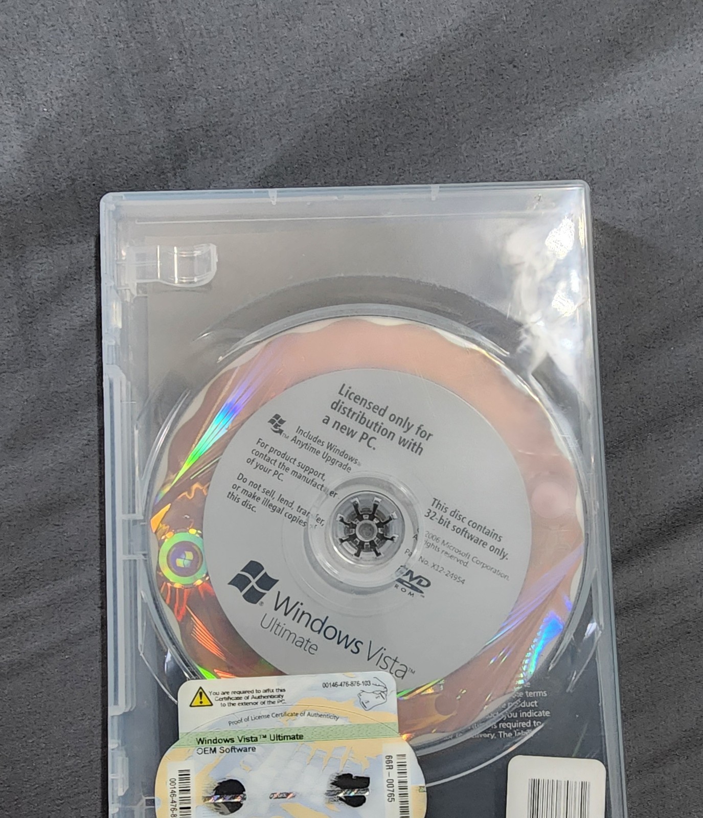Windows Vista Ultimate DVD & Product Key 32 Bit