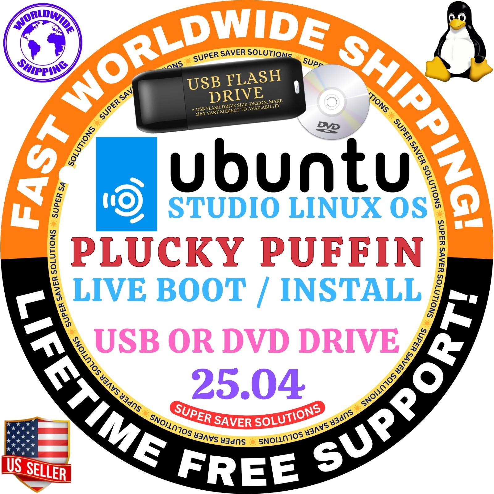 UBUNTU STUDIO LINUX OS – ALL VERSIONS – USB / DVD AMD64 / MAC & PC