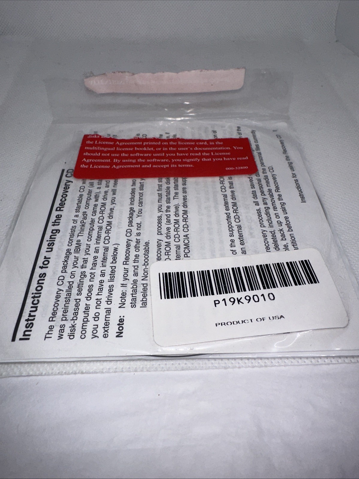 IBM Thinkpad A20m Version 1.0 Product Recovery CD-ROM 1 Windows NT And 1 2000