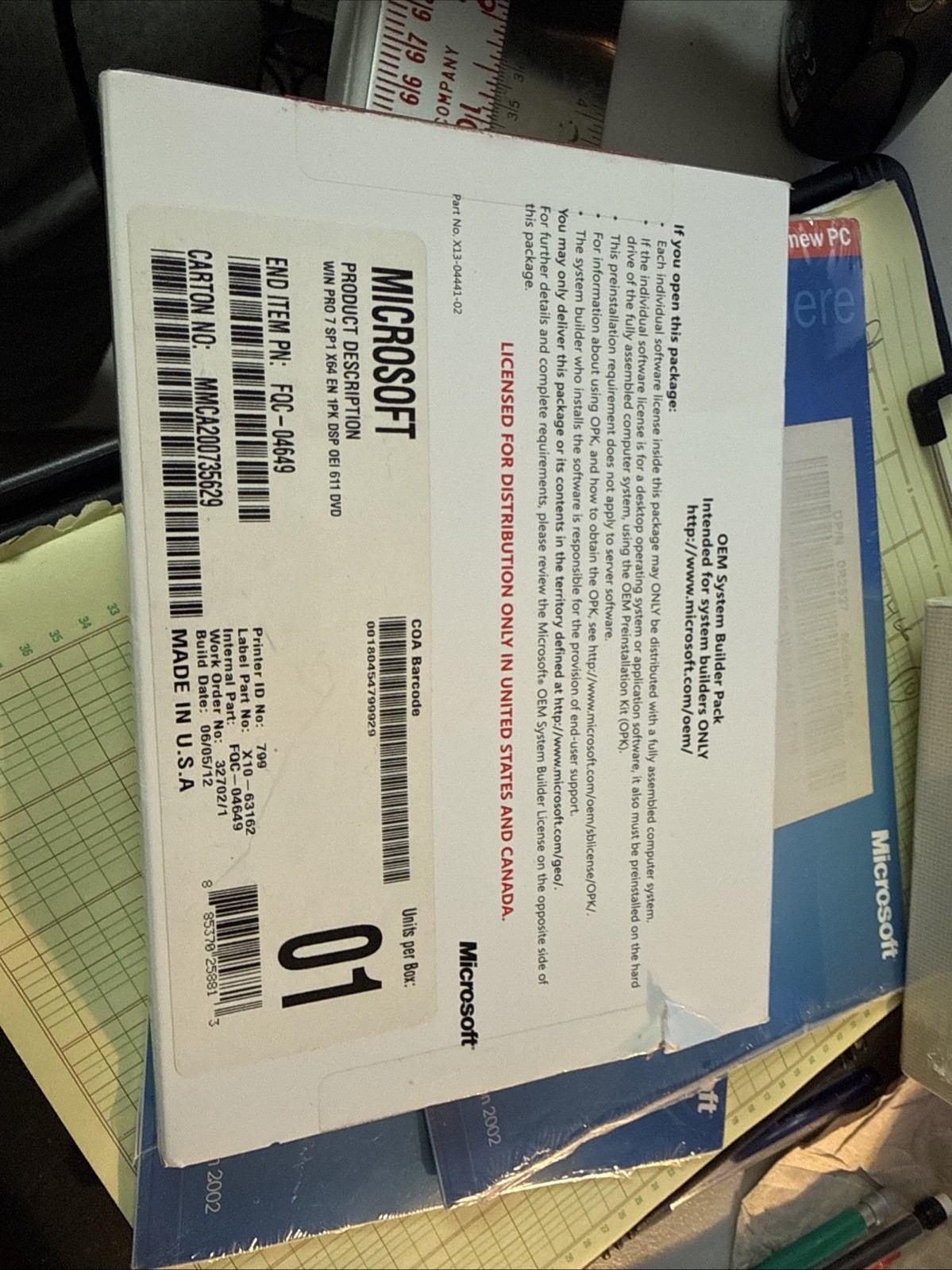 Microsoft Windows 7 Professional SP1 (License + Media) (1 User) – Full…