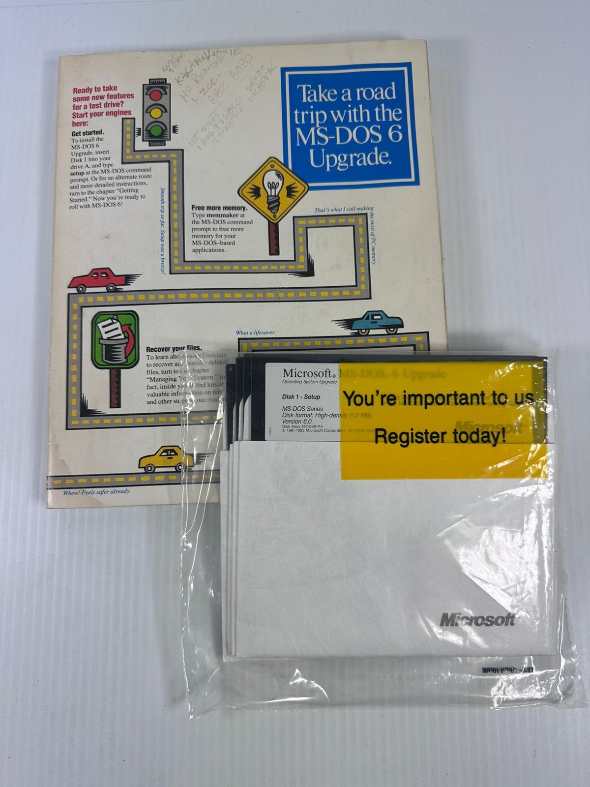 Vintage Microsoft MS-DOS 5 Upgrade 5.25″ Floppy Disks 6 Disks Operating System