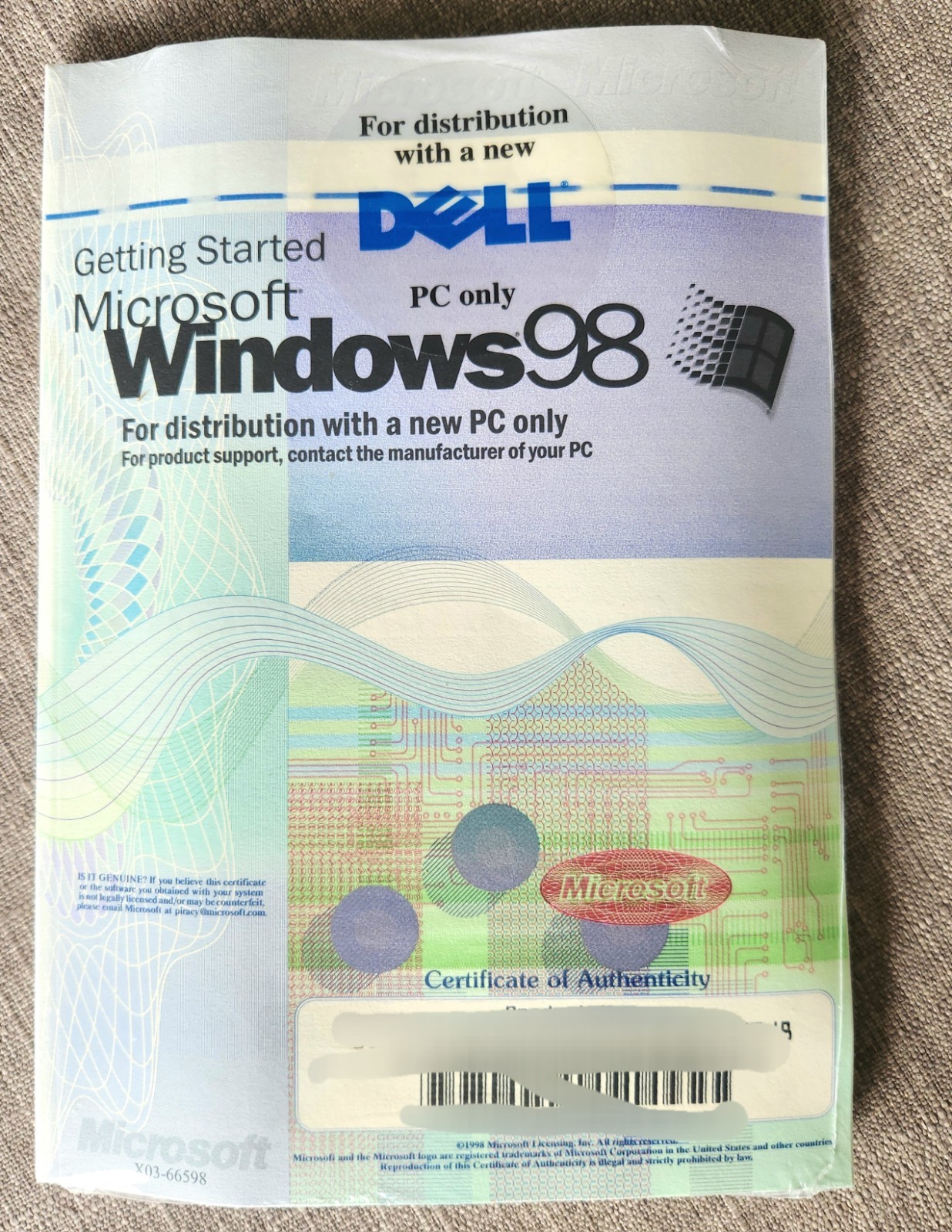 Microsoft Windows 98 Edition 1891 Dell Getting Started CD Floppy Manual SEALED