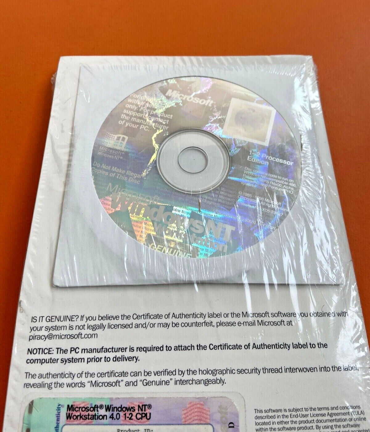 Microsoft Windows NT Workstation 4.0 Full Version New