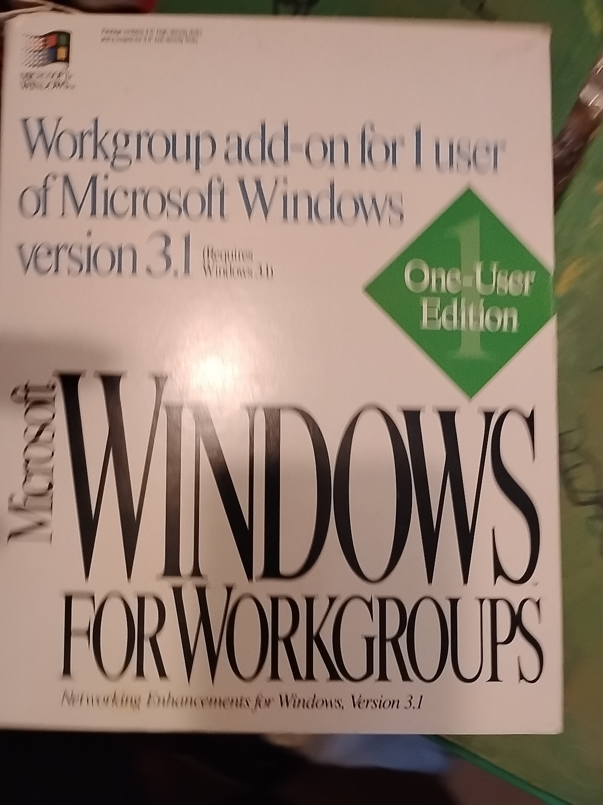 Microsoft Windows For Workgroups Enhancements For Windows 3.1 One User Sealed