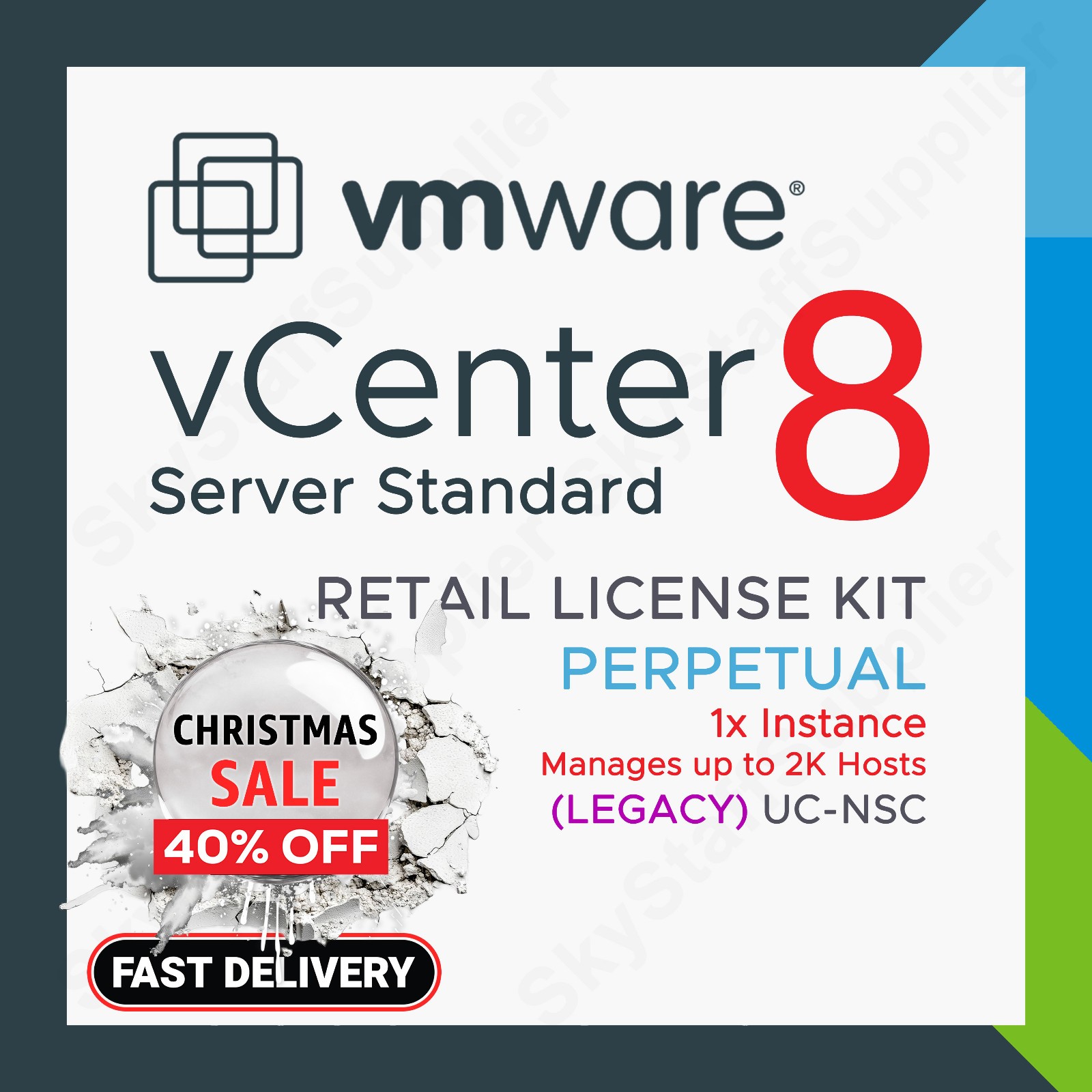 vCenter Server Standard 8 for vSphere v8 – Perpetual License UC NSC RETAIL PACK