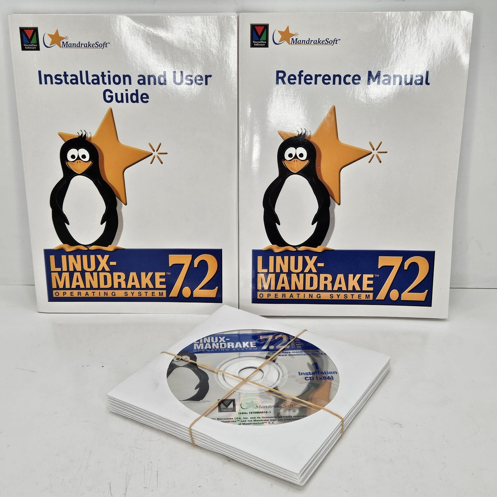 Linux Mandrake 7.2 Deluxe 2001 Operating System Software Big Box 7 CD’S Manuals
