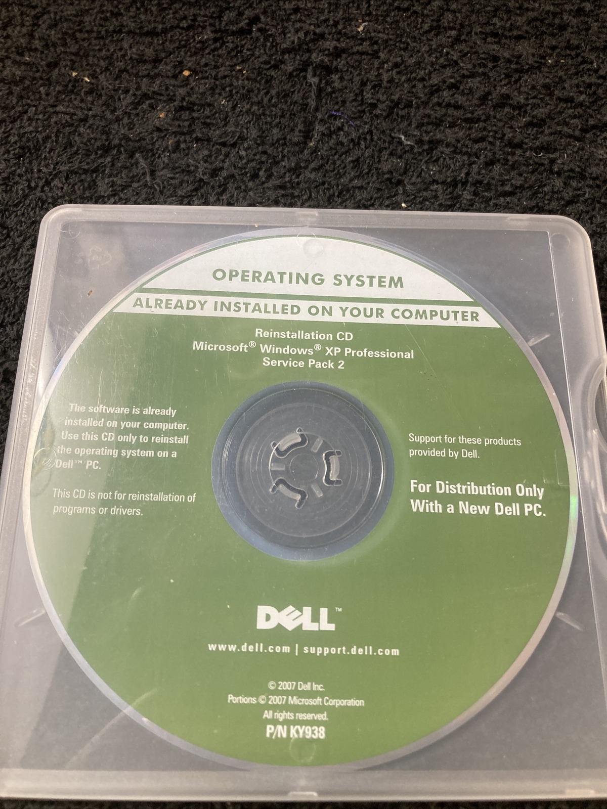 DELL – Windows XP Proffesional Service Pack 2 Reinstallation CD – PC – 2007