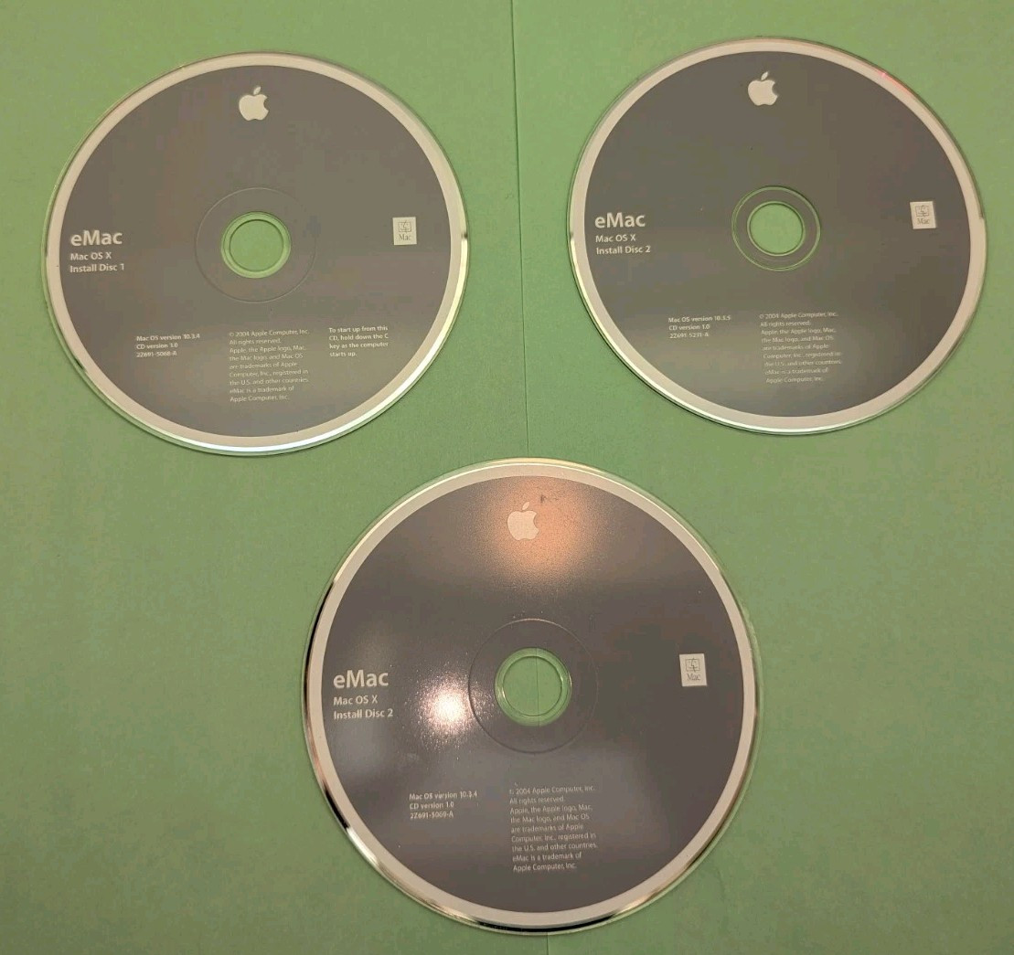 Apple Macintosh eMac (2004) Software Install/Restoration CD’s