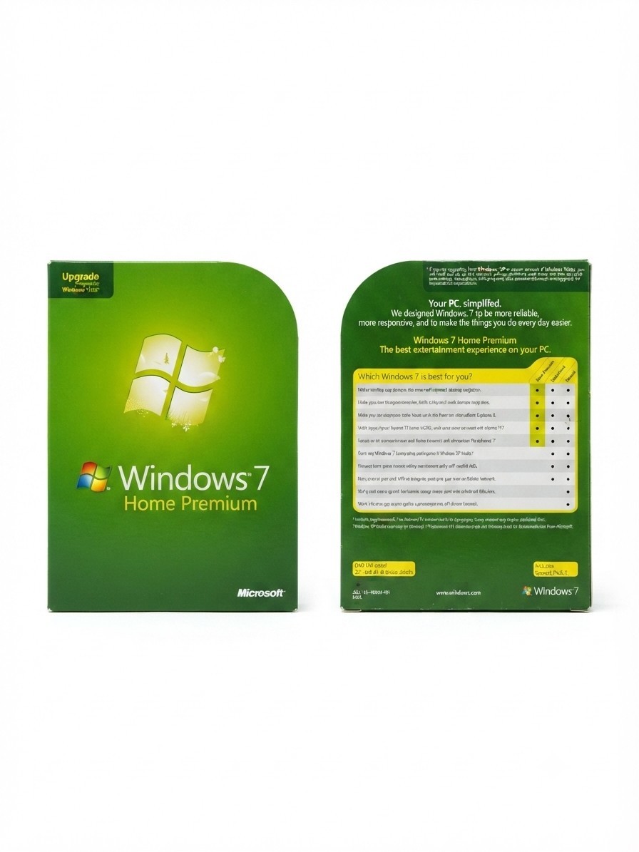 Microsoft Windows 7 Home Premium Upgrade – 32 & 64-Bit DVD Set – Complete in Box
