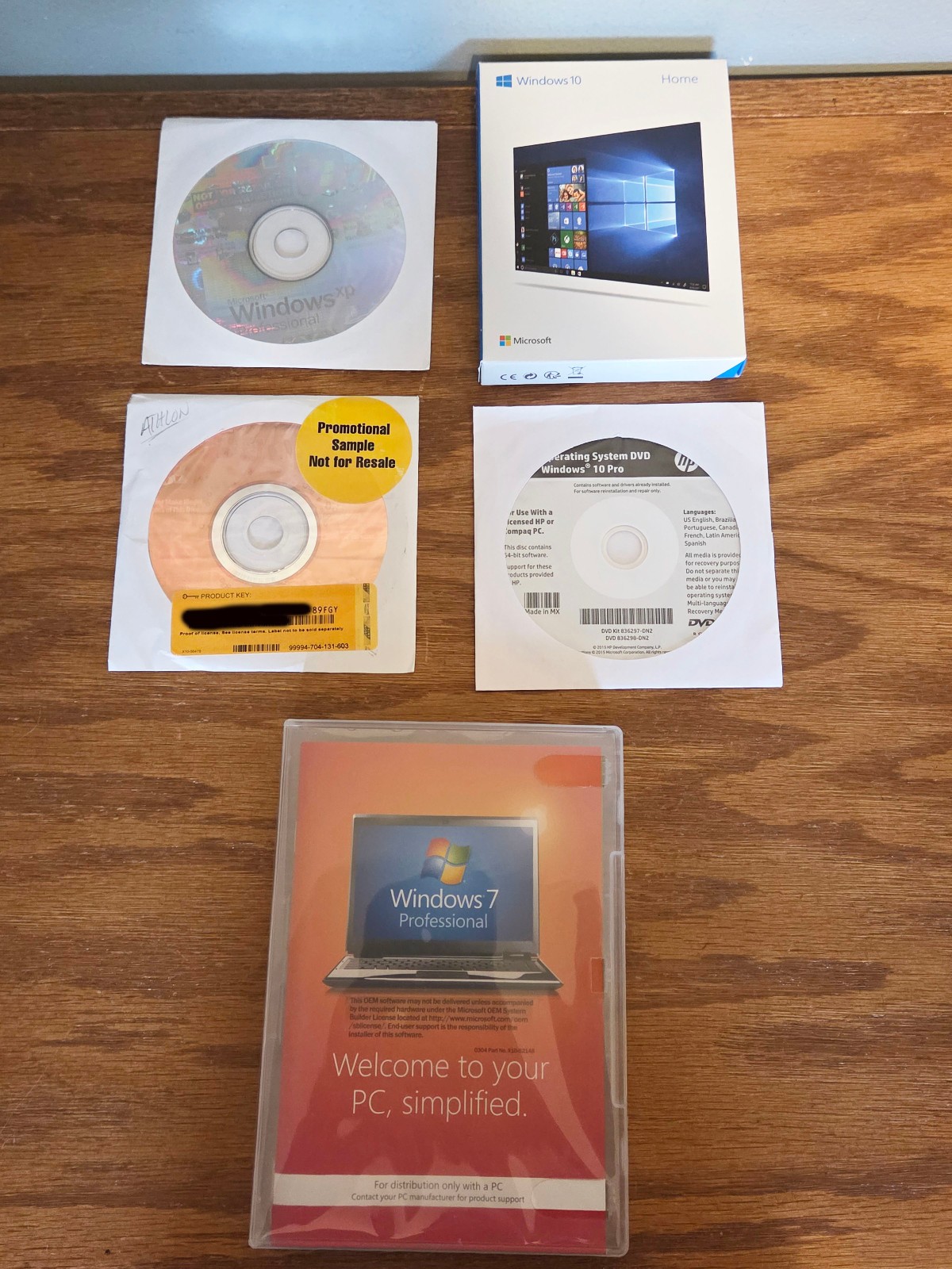 Microsoft Windows Lot 10 Home, 10 Pro, XP Pro, 7 Pro Reinstall Driver Discs READ