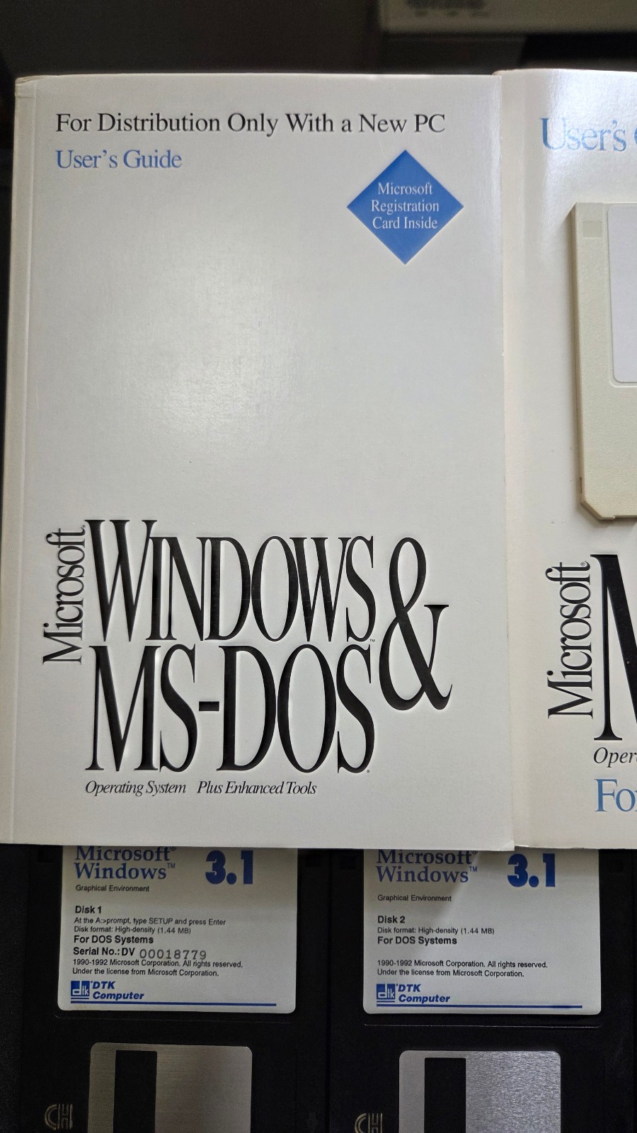 windows 3.1 floppy. DOS 6 boot disk and manuals
