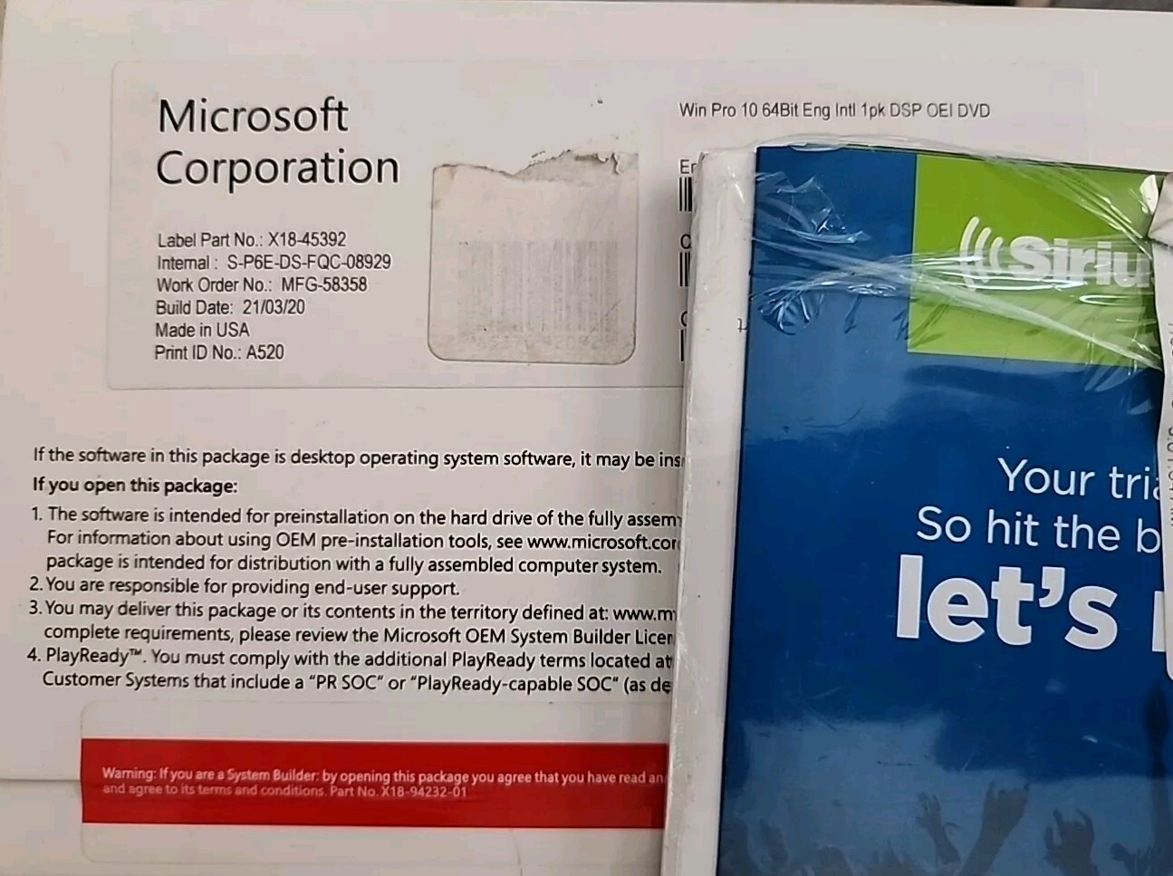 Microsoft X18-45392 Windows Pro 10 64Bit Eng Intl Operating System 1 Pack