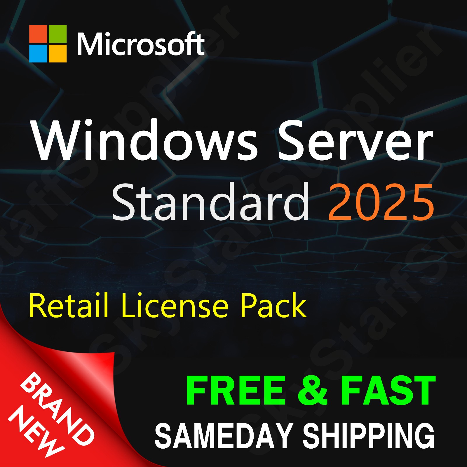 Windows Server 2025 STANDARD 16 CORE License Key +10 ACCESS CALs NEW RETAIL PACK