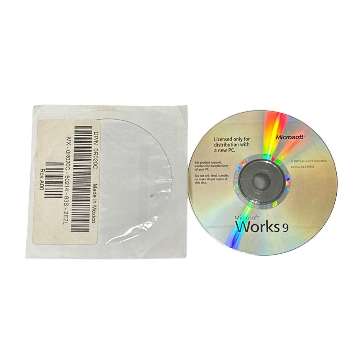 Older Microsoft Works 9.0 Dell OEM CD w COA Software Disc for Dells