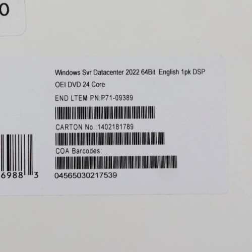 New Sealed Windows Server Database 2022 64-Bit OEI DVD 24-Core (English) License