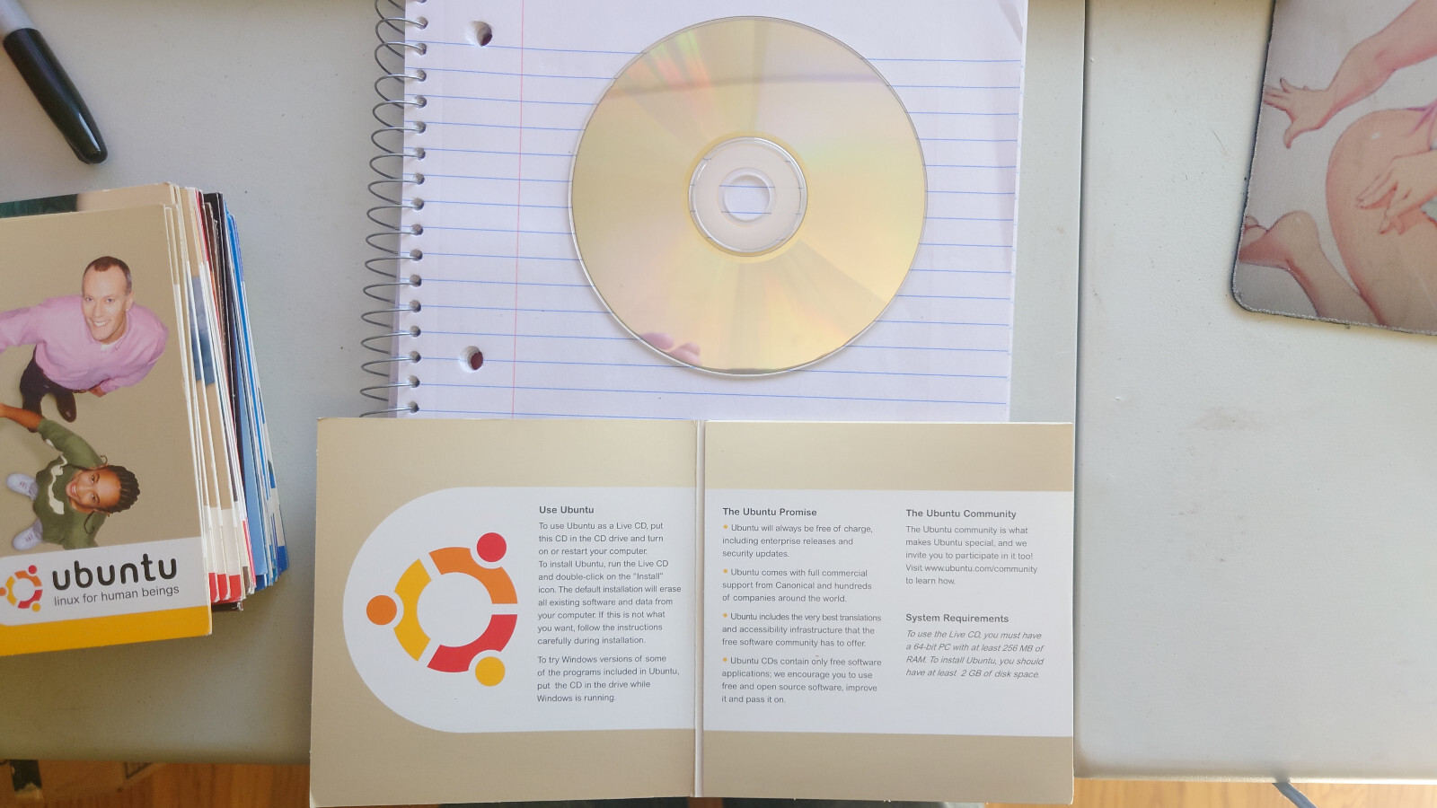 Rare Vintage Ubuntu 6.06 LTS 64-bit Desktop Edition Official Live CD