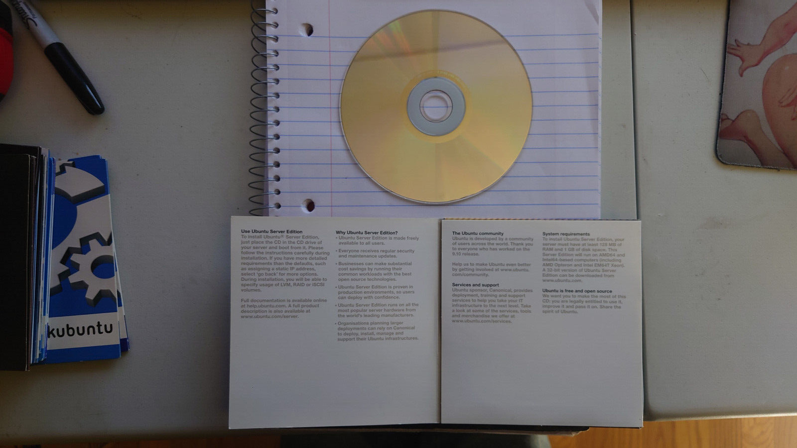 Rare Vintage Ubuntu 9.10 Server Edition Official Live CD