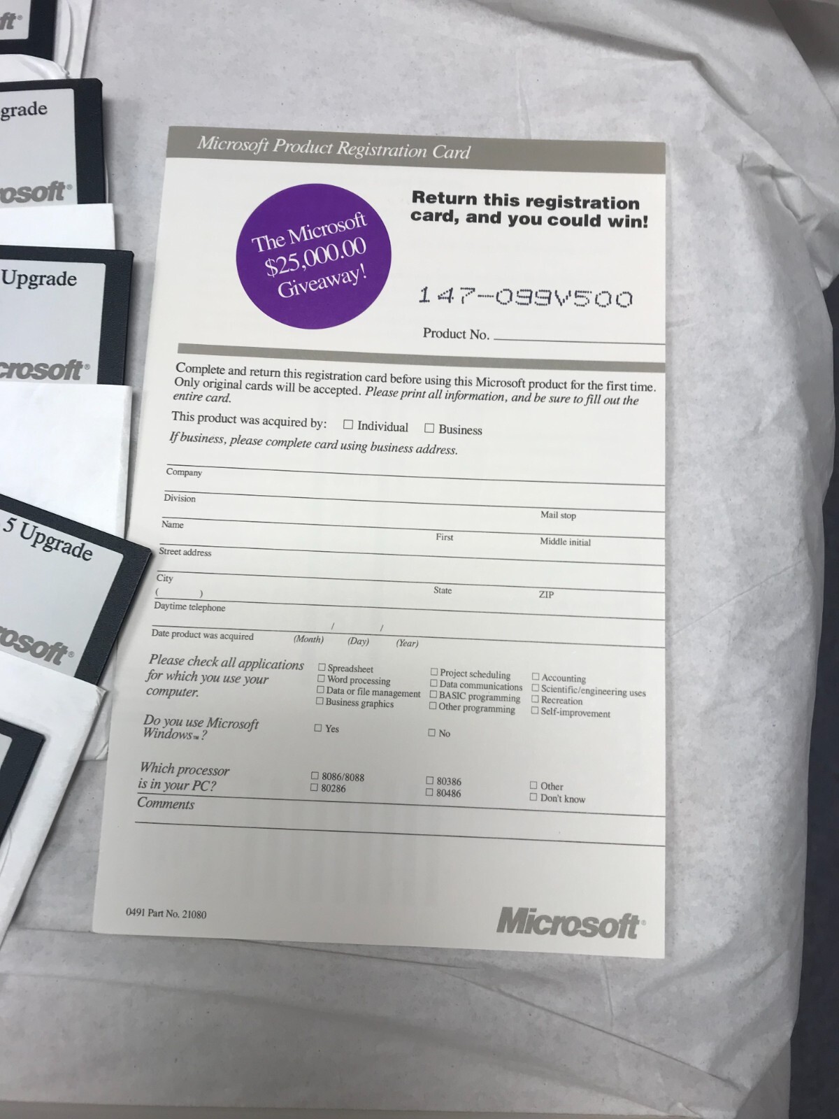 Microsoft MS-DOS 5 Upgrade Manuals & 5.25″ disks – VG; Complete
