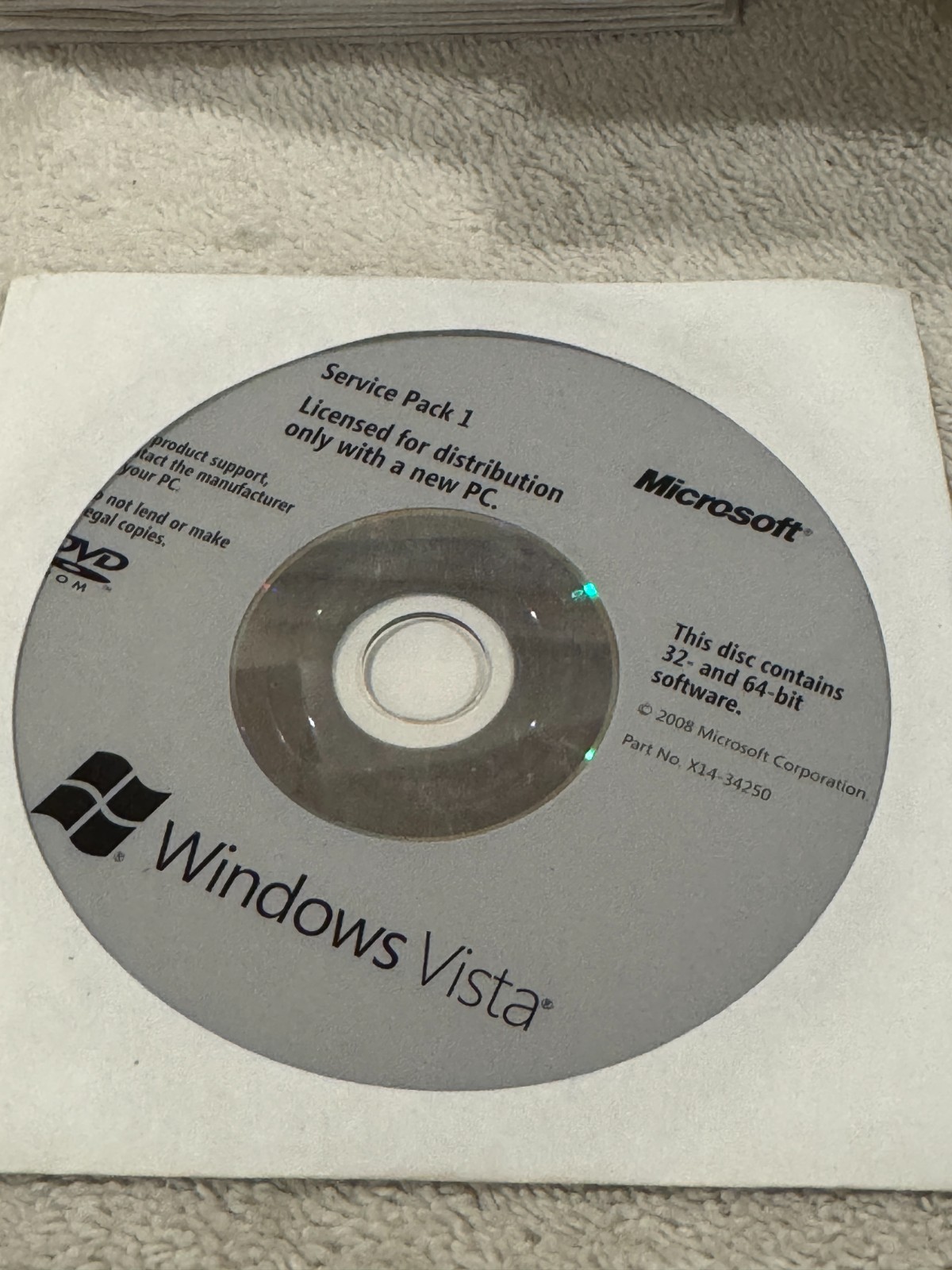 Microsoft Windows Vista 32/64bit SP1 SEALED/NO LICENSE KEY!!!
