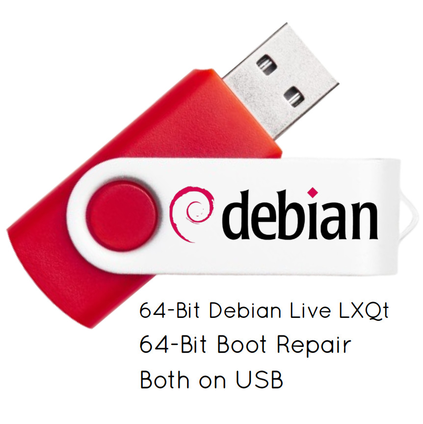 Debian Linux Live LXQt 64 Bit Bootable USB Flash Drive And Install Guide