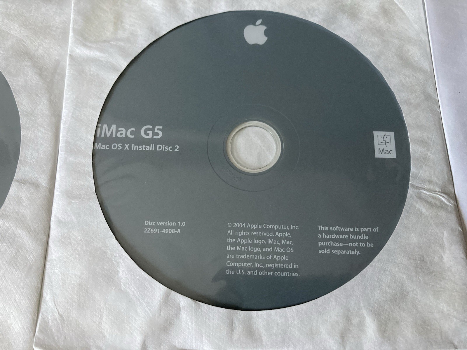 Mac OS X 10.3.6 Install DVDs + Apple Hardware Test DVD for iMac G5 (2004)