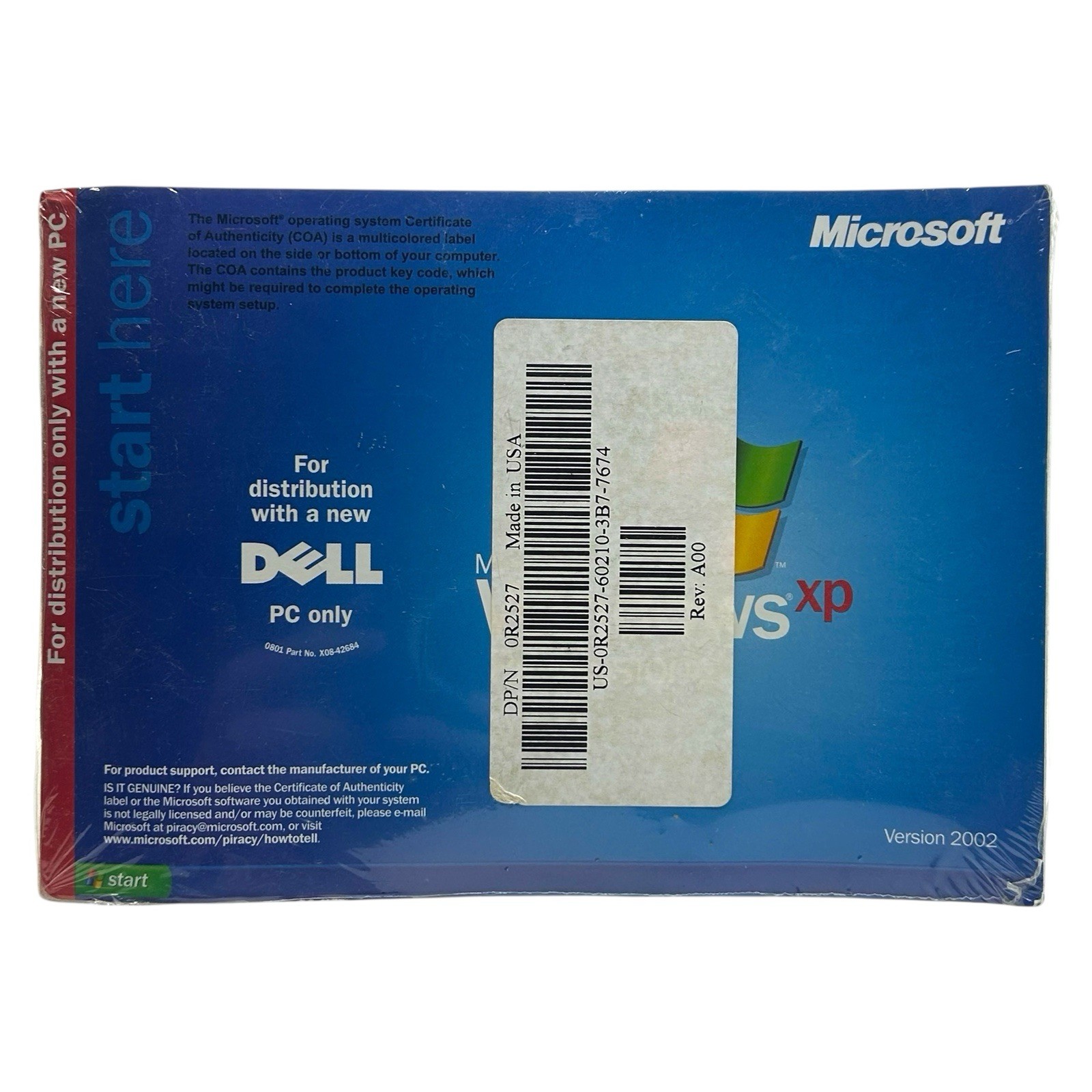 Microsoft Windows XP Professional SP 1a Dell Reinstallation CD 2002 New Sealed