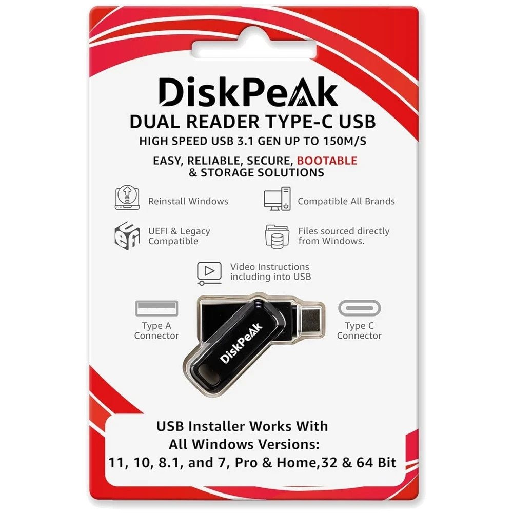 Effortless Windows Installation USB – Supports 32 & 64 bit with Utilities