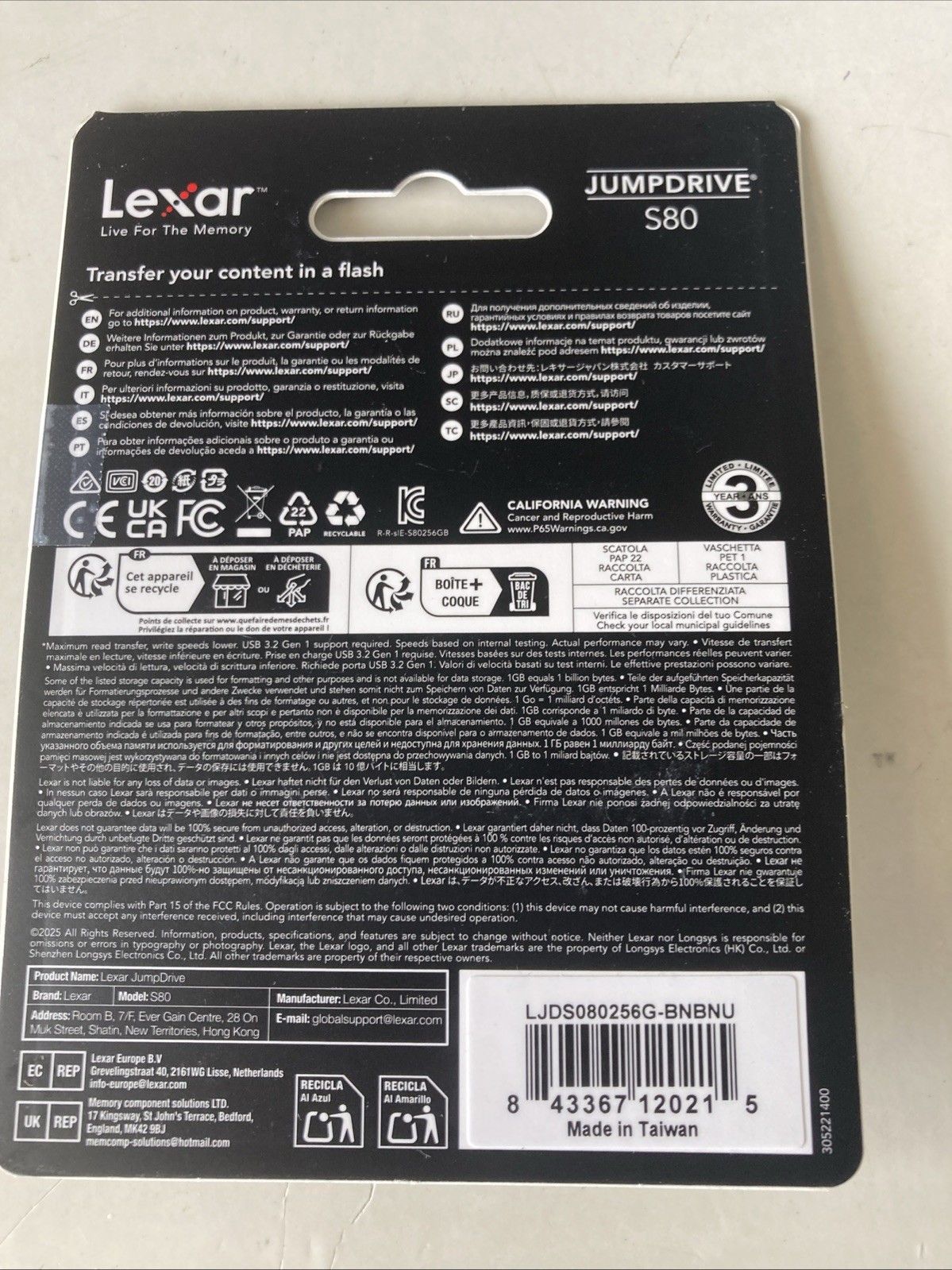 Lexar 256GB JumpDrive S80 USB 3.2 Gen 1 Flash Drive for Storage Expansion and…