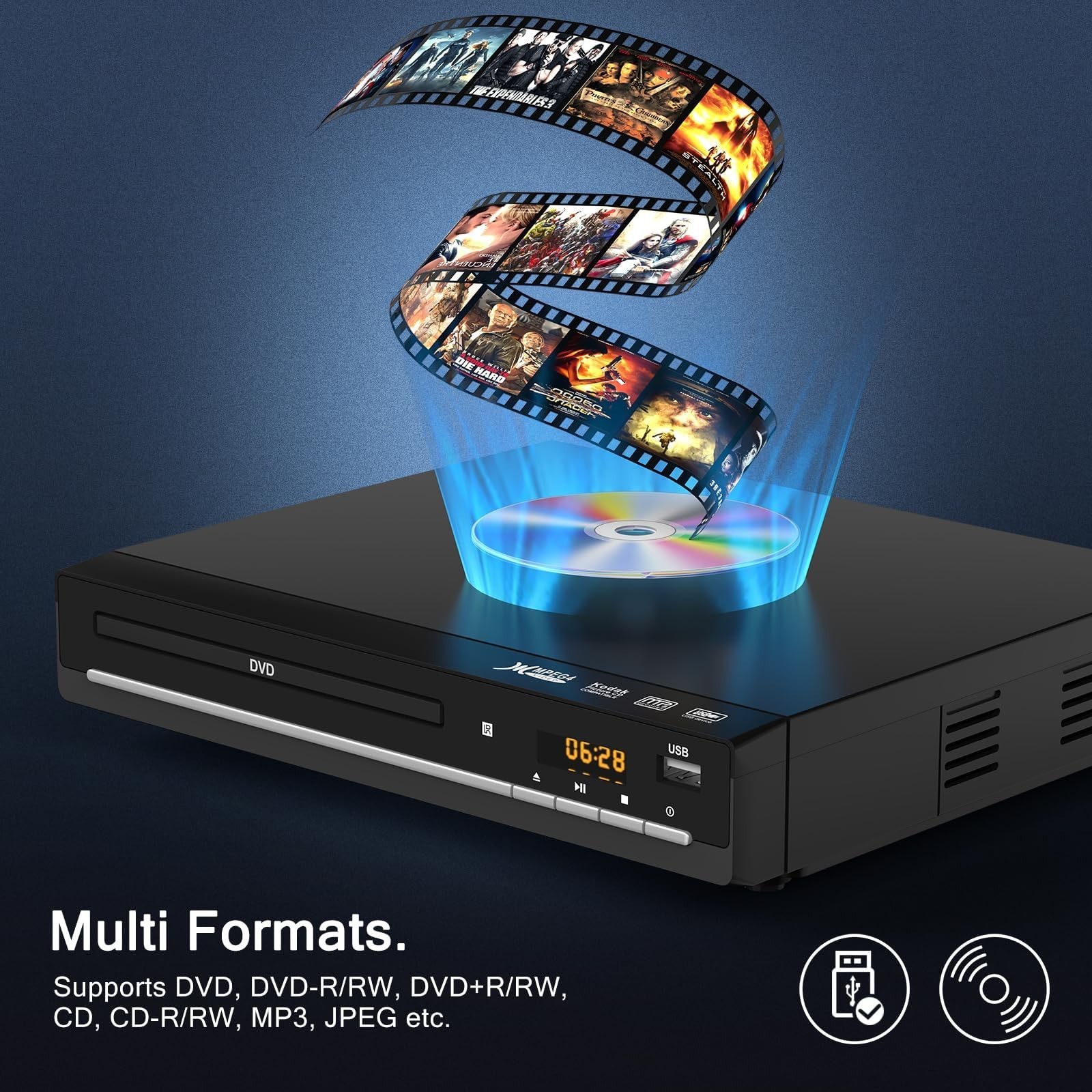 DVD Players for TV with HDMI,Plays All Regions and Formats,CD Player for Home…