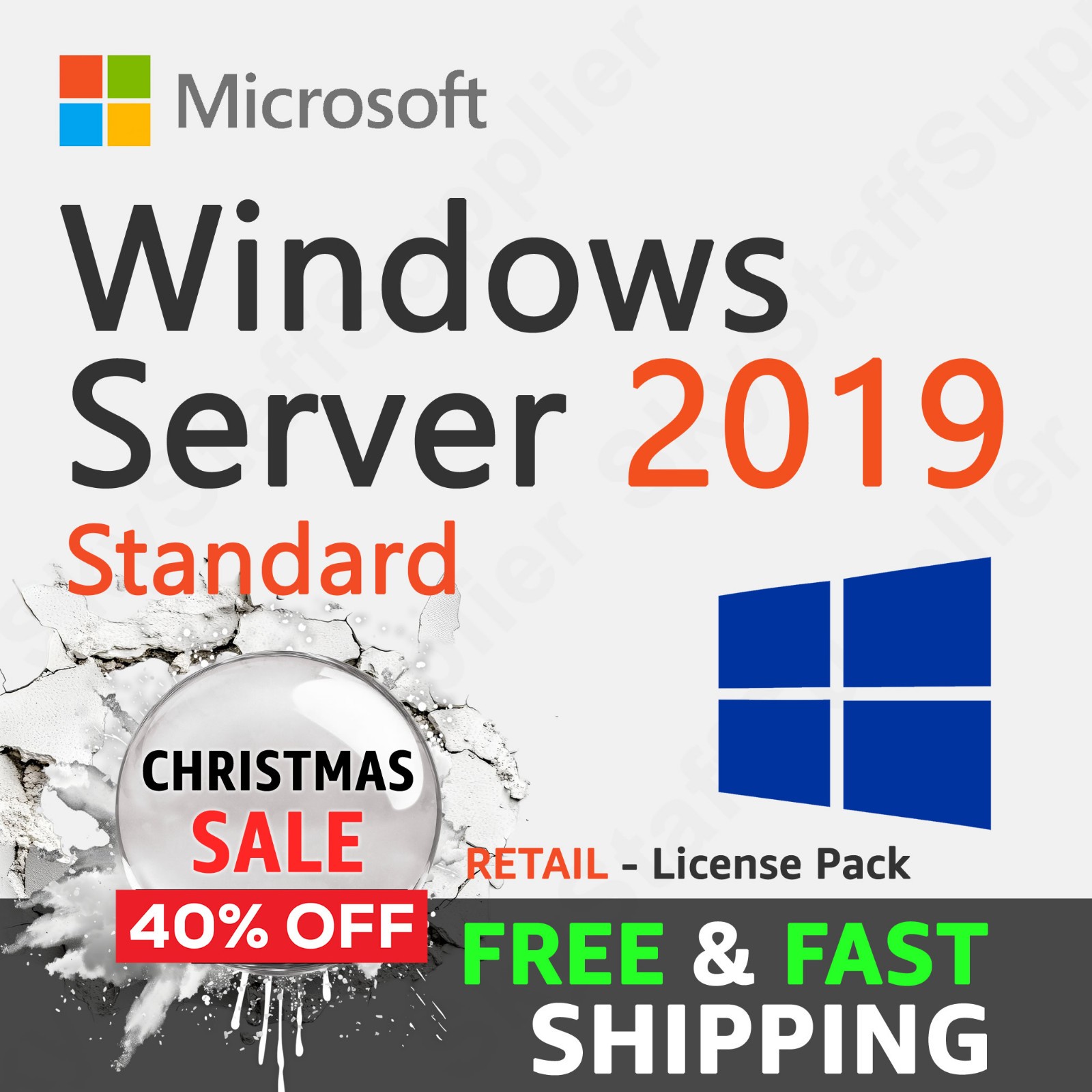 Windows Server 2019 STANDARD x64 24 CORE License Key + 10 CALs RETAIL PACK