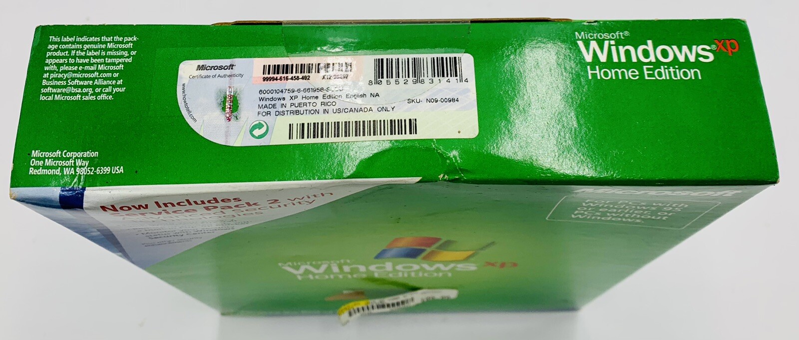 MICROSOFT WINDOWS XP HOME w/SP2 FULL OPERATING SYSTEM OS MS WIN =SEALED BOX=