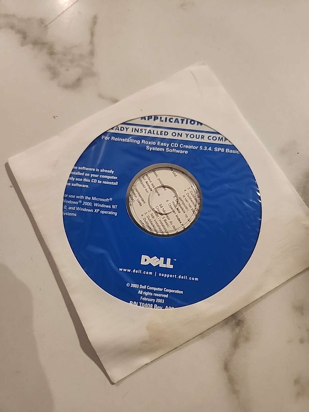 DELL APPLICATION For Reinstalling Roxio Easy CD Creator 5.3.4 System Software