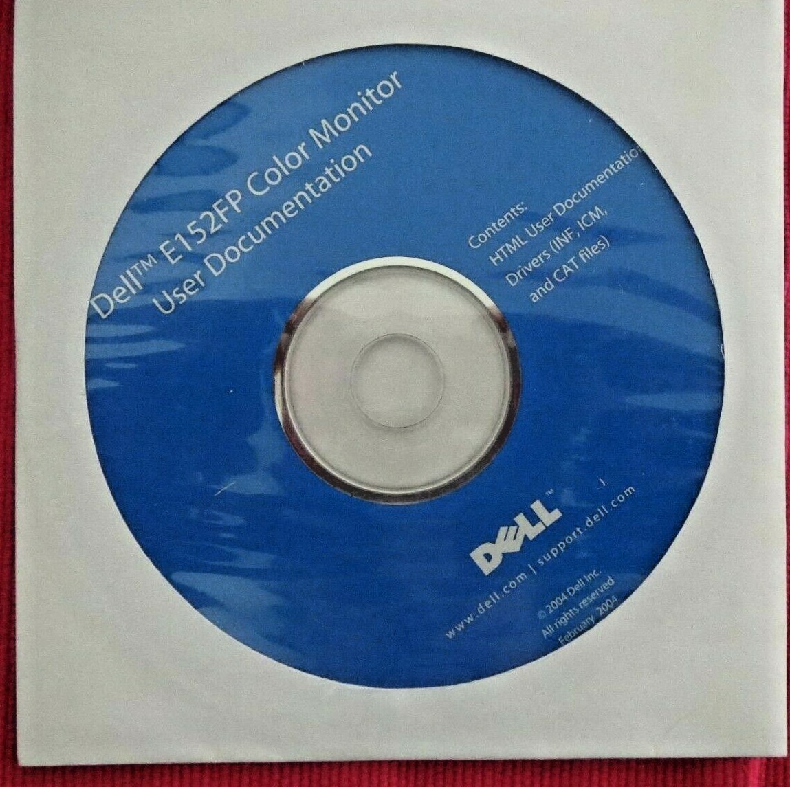 Dell E152FP Color Monitor CD User Documentation Disc