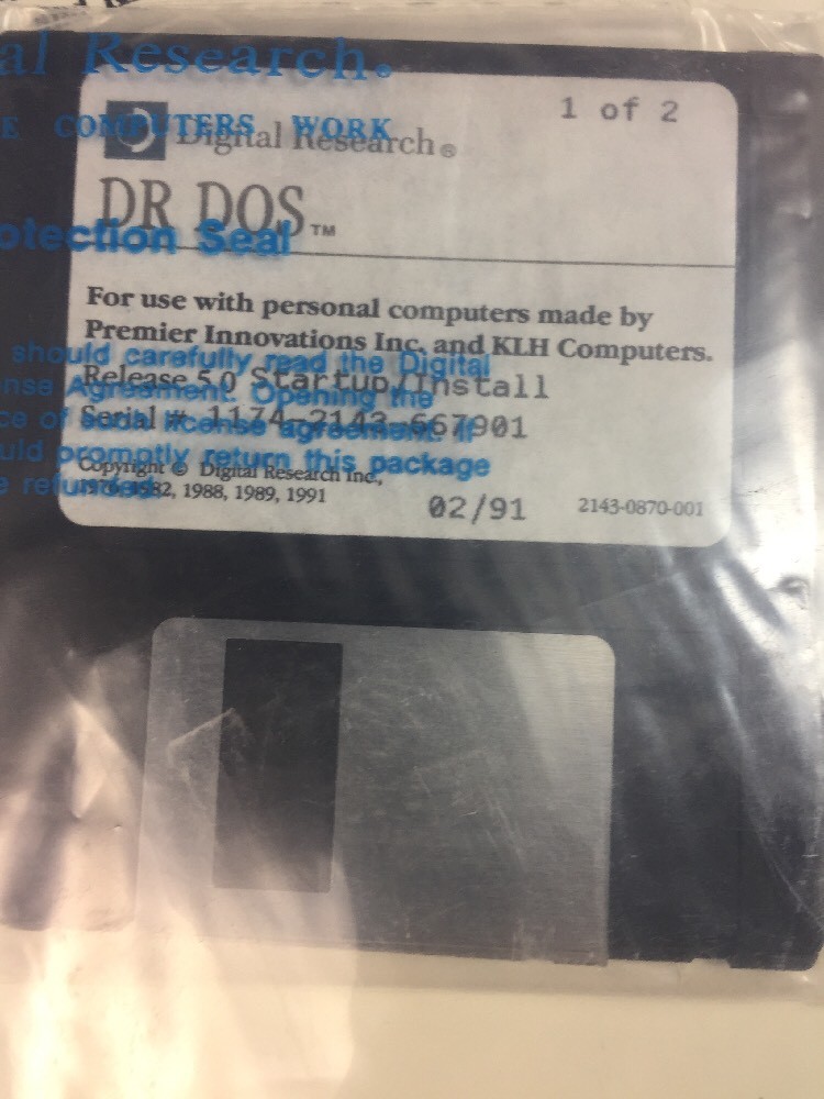 NEW DOS 5.0 Vintage Collectible Digital Research 3.5″ Disk DR DOS 5 Rare 1991-92