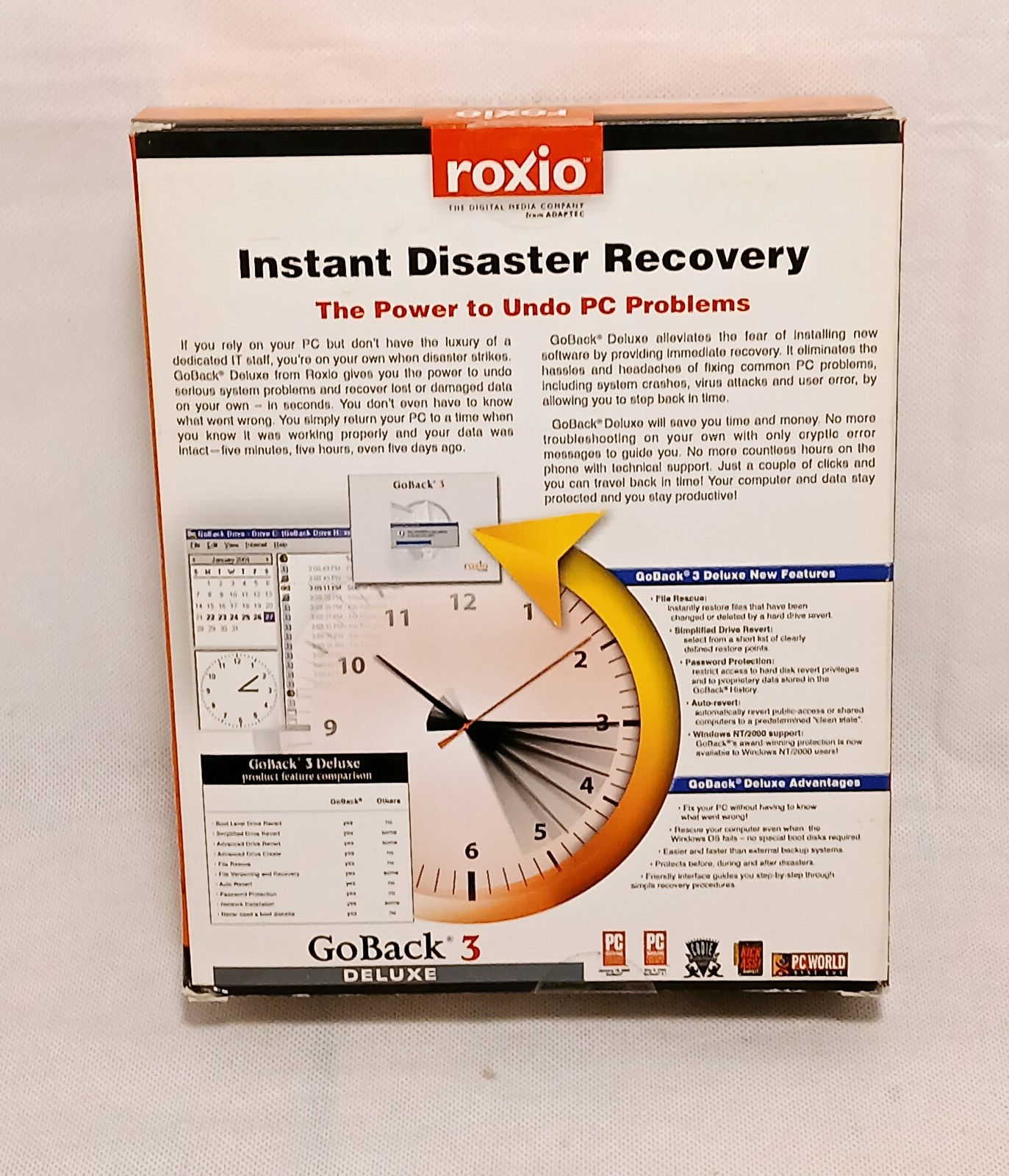 GoBack 3 Deluxe CD by Roxio 2001 ~ CD-ROM