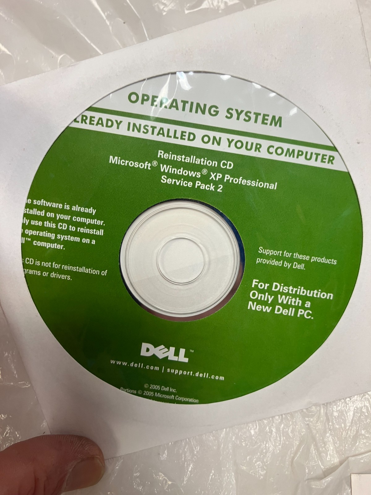 Dell Reinstallation CD Microsoft Windows XP Professional Pro Service Pack 2 SP2