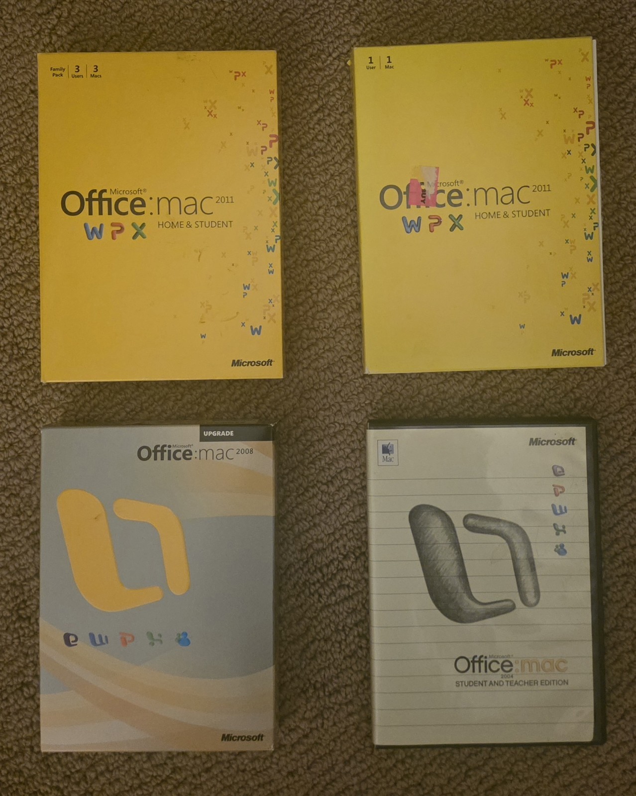 Microsoft Office Mac 2004 2008 2011 Windows 8.1 Virtual PC Software Lot 26+ Pcs