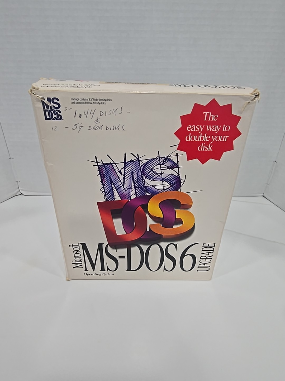 Vintage Microsoft MS-DOS 6.0 Upgrade Operating System 3.5″ Discs + 5.25″ Floppys