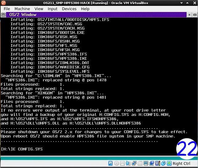 IBM OS/2 for Symmetrical Multiprocessing (SMP) v2.11 16 CPU/CORE kernel, HPFS386