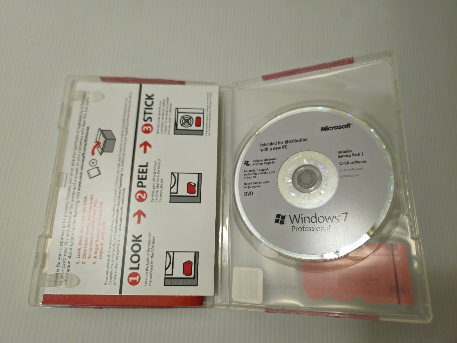 Windows 7 Professional 32-Bit OEM System Builder Pack DVD w/ COA – SP1 -…